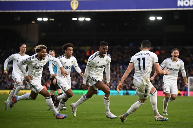 Performance was among his very best in a Leeds shirt. Produced good crosses, defended well, won the ball and won the game with the goal. (Photo by OLI SCARFF/AFP via Getty Images)