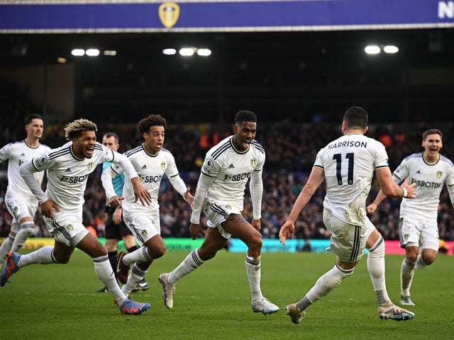 Performance was among his very best in a Leeds shirt. Produced good crosses, defended well, won the ball and won the game with the goal. (Photo by OLI SCARFF/AFP via Getty Images)