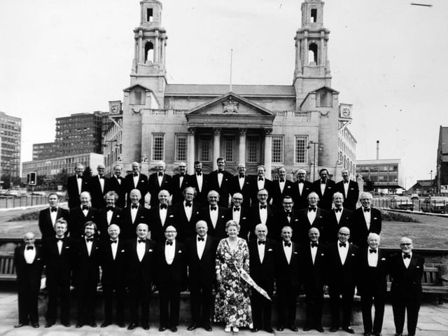 On parade in May 1980. The Leeds Male Voice Choir in front of the Civic Hall after finishing runners up in the Morecambe Music Festival. Conductor John Wheeler said the choir had been among six who took part in the 35-man choir contest. "We don't often enter festivals," he said and as this is one of the better ones we are very pleased."