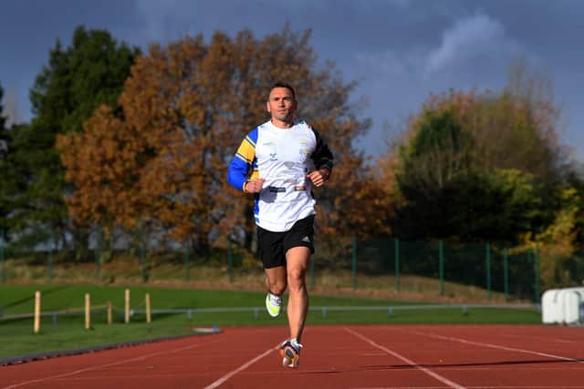 Kevin Sinfield in training. Picture by Simon Hulme.