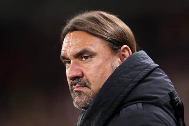 HULL, ENGLAND - SEPTEMBER 20: Daniel Farke, Manager of Leeds United, looks on during the Sky Bet Championship match between Hull City and Leeds United at MKM Stadium on September 20, 2023 in Hull, England. (Photo by George Wood/Getty Images)