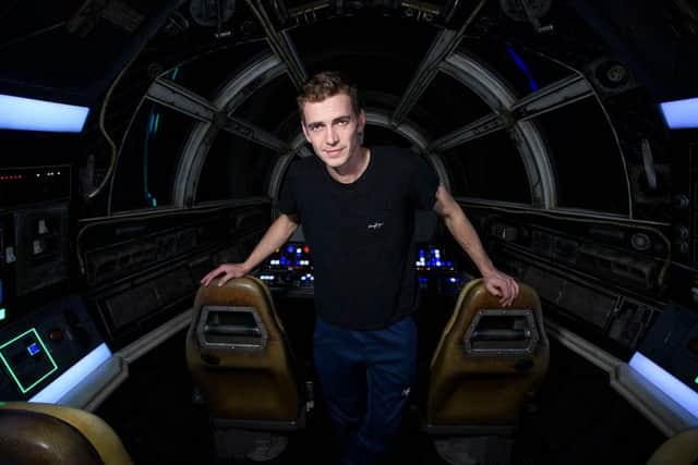 Hayden Christensen, who played Darth Vadar in Revenge of the Sith, is pictured in the Millennium Falcon. (Pic: Getty Images)