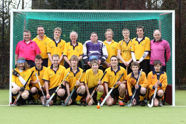 Buxton Hockey Club celebrate their new Olympic standard goal posts