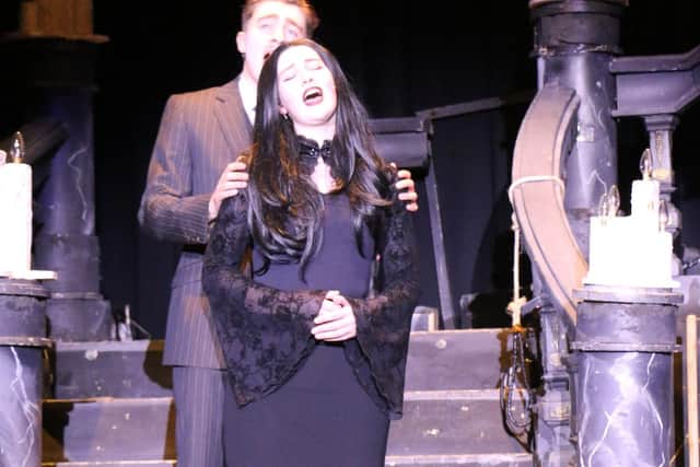 Top note … Gabriella starred as Morticia in The Addams Family production at Ashville College