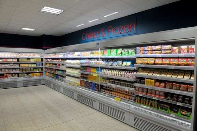 The chilled and frozen section is where customers can find milk and butter among other goods.