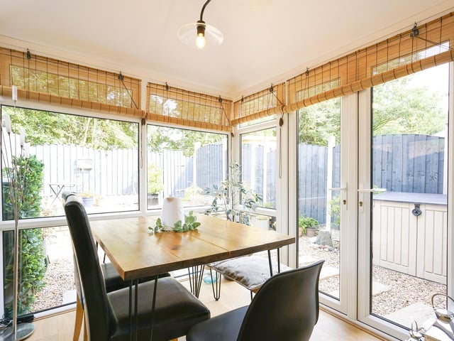 The ground floor is made up of an entrance hall, a delightful lounge and dining room, a conservatory with a tiled roof and a luxury fitted kitchen.