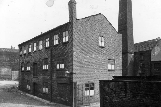 Worsted Street Mill, occupier James Andrew Kavanagh, printer and lithographer. This was off Mill Street. Pictured in August 1937.