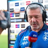 Wakefield Trinity coach Daryl Powell  interviewed on Sky Sports. Picture by Fabrice Rodriguez/SWpix.com.