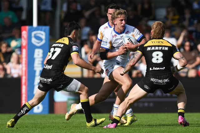 Zak Lloyd on the ball for Leeds Rhinos against York Knights two weeks ago. Picture by Matthew Merrick/SWpix.com.