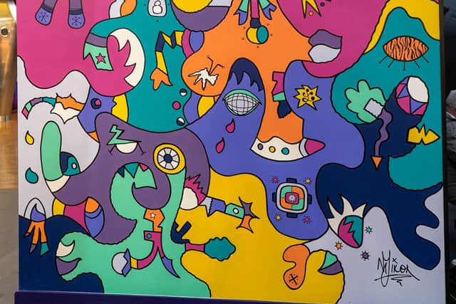 'Everything in its right place' mural by Nicolas Dixon at Xscape Yorkshire