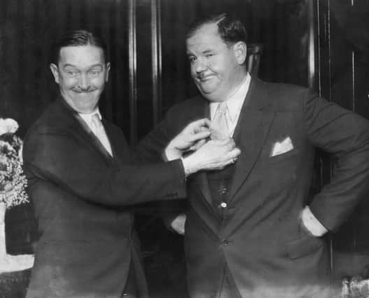 Laurel and Hardy came to Leeds on three of their four British visits. In 1932 they stayed at the Queens Hotel. Pictured is the pair during their visit in 1932.