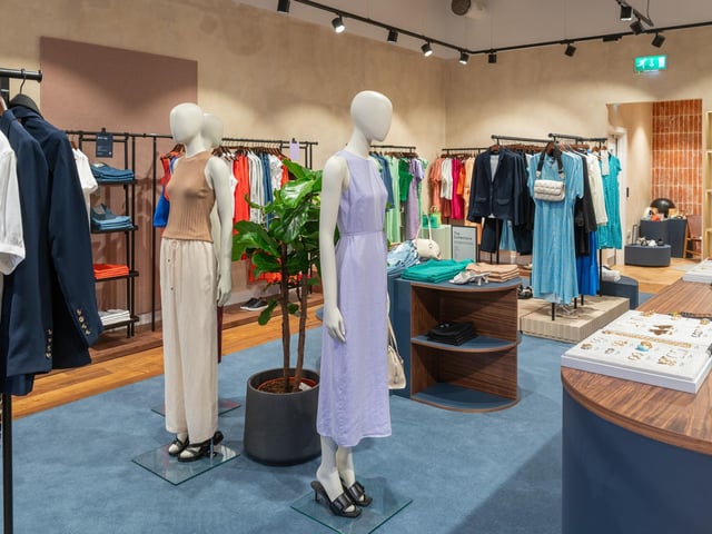 Spread over 1,102 square feet, the shop houses the latest womenswear collections, including footwear and accessories