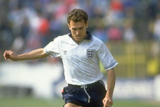 SPEAKING FROM EXPERIENCE: Leeds United hero Tony Dorigo in action for England against Iceland back in April 1991.
Photo by Shaun Botterill/Allsport via Getty Images.