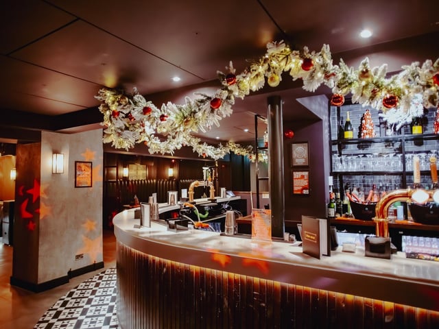Inside there is a traditional fireplace adorned with a stags head, where guests can enjoy signature cocktails and drinks from the new Christmas menu