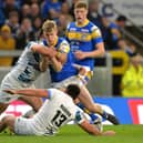 Max Simpson in action for Rhinos against Toulouse in April, 2022. Picture by Bruce Rollinson.