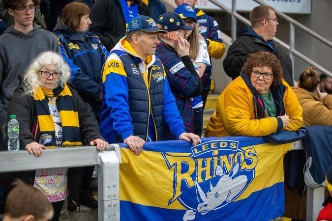 Rhinos fans at the game against London Broncos.