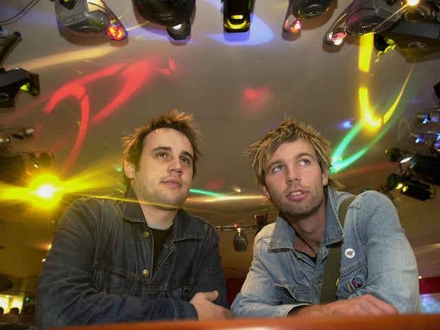 Entrepreneurs Dan Moylan and James March, right, who have set up a promotions company called Foolproof and planned to launch music4sundays at Bar Risa.