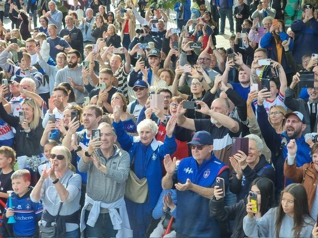 Fans lined the route.