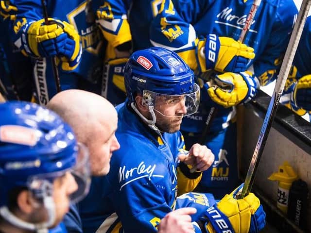 END OF THE LINE: James Archer closed out his near 20-year senior playing career in a shoot-out loss with Leeds Knights against former club Peterborough Phantoms in Coventry. Picture: Jacob Lowe/Knights Media.