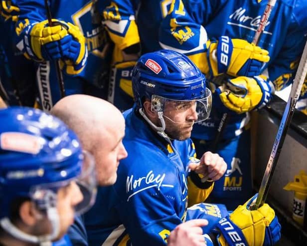 END OF THE LINE: James Archer closed out his near 20-year senior playing career in a shoot-out loss with Leeds Knights against former club Peterborough Phantoms in Coventry. Picture: Jacob Lowe/Knights Media.