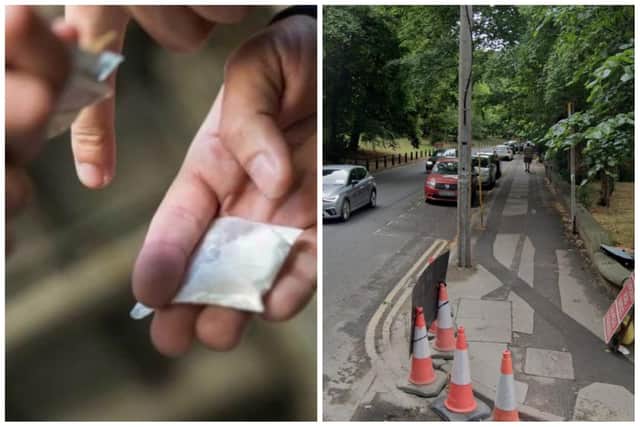 He was caught on Moorland Road in Hyde Park with the drugs and business cards.