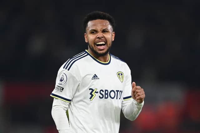 MANCHESTER, ENGLAND - FEBRUARY 08: Weston McKennie  of Leeds United looks on during the Premier League match between Manchester United and Leeds United at Old Trafford on February 08, 2023 in Manchester, England. (Photo by Michael Regan/Getty Images)