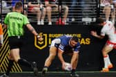 Ryan Hall's touchdown for Leeds Rhinos against Hull KR in Las Vegas has been voted Super League try of the month for February. Picture by Alex Whitehead/SWpix.com.