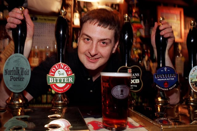 Real ale enthusiast Noel Axall, pictured at the Ilkley Moor Vaults pub in Ilkley