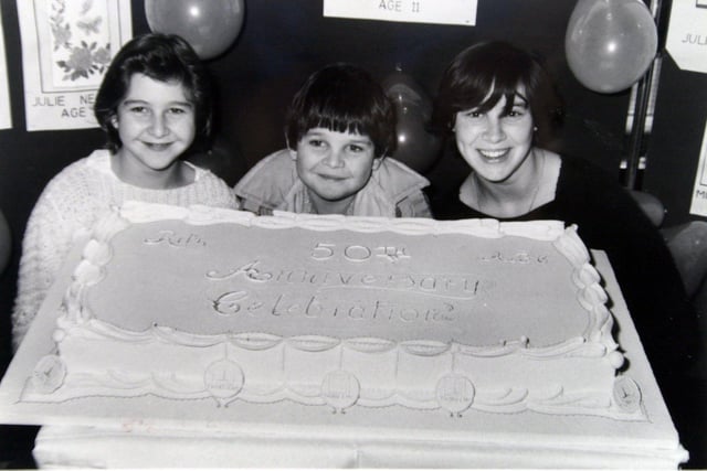 The ABC cinema on Vicar Lane, was celebratedits 50th birthday in October 1984 with an open day. Pictured are three of the hundreds of visitors with a special birthday cake. They are, from left, Jane Reed and her brother David and Tracey Walker.