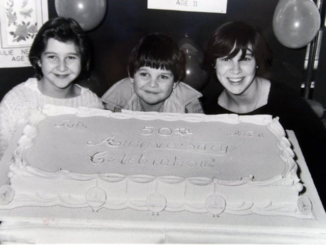 The ABC cinema on Vicar Lane, was celebratedits 50th birthday in October 1984 with an open day. Pictured are three of the hundreds of visitors with a special birthday cake. They are, from left, Jane Reed and her brother David and Tracey Walker.