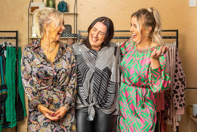 The Style Attic is run by women who are either family or friends of Leigh. From left to right is Leigh's mum Lisa, her sister Jade and Leigh who all have a key role in running the business. Photo: Chris Thornton Photography