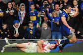 Super League's greatest Grand Final try: Ryan Hall scores for Leeds Rhinos against St Helens in 2011. Picture by Alex Broadway/SWpix.com.