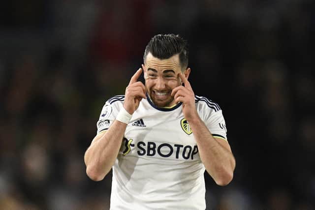 KEEPING POSITIVE: Whites winger Jack Harrison, pictured during Tuesday night's 1-1 draw against Leicester City at Elland Road. Photo by OLI SCARFF/AFP via Getty Images.