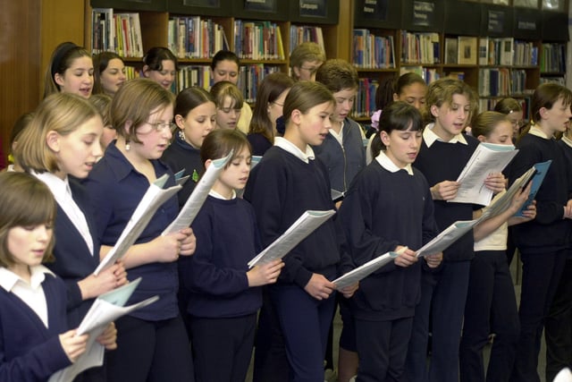 Parkland Girls High School choir visit Seacroft Library to perform a Christmas concert.