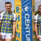 Rhinos' Ash Handley, left and Jarrod O'Connor in the 2023 Magic Weekend kit. Picture by Leeds Rhinos.