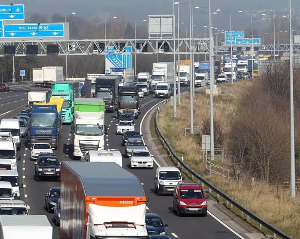 Traffic on the M62.