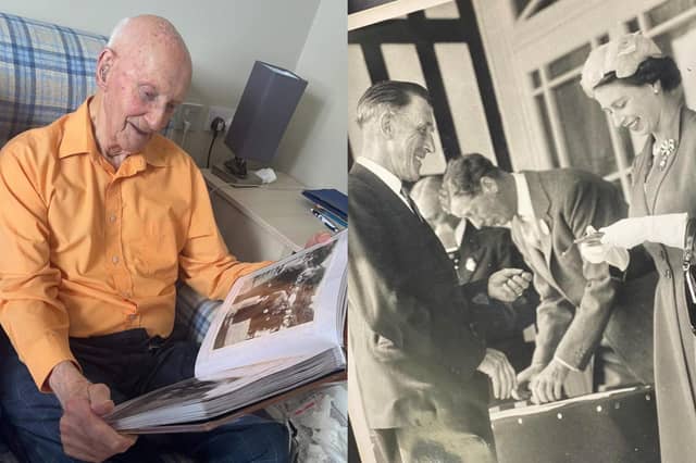 Pictured is 93-year-old former press photographer John Barnes.
