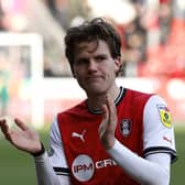 Rotherham United's Leo Hjelde applauds the fans following the Sky Bet Championship match at the AESSEAL New York Stadium, Rotherham. Picture date: Saturday January 14, 2023.