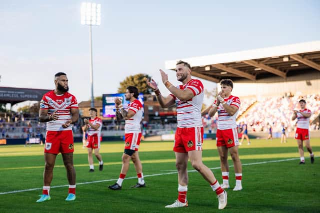 A big win at Wakefield Trinity last weekend kept St Helens in the top-six hunt. Picture by Alex Whitehead/SWpix.com.