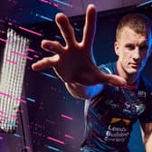 Ash Handley in a promotional picture for Rhinos' 2024 away shirt. Picture by Leeds Rhinos.