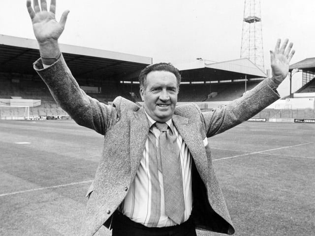 Jock Stein on the Elland Road pitch after being made the new Leeds United manager in August 1978.