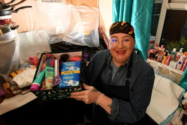 Claire Wiggins has previously made care packages for the homeless, NHS workers and patients, and hopes to create some for the vulnerable this winter. Picture: Simon Hulme