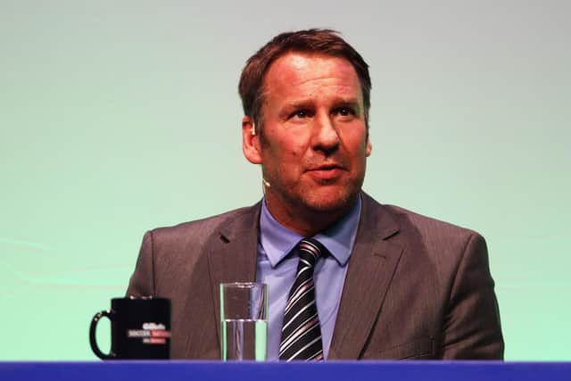 BOURNEMOUTH, ENGLAND - MARCH 19:  Paul Merson answers questions during Gillette Soccer Saturday Live with Jeff Stelling on March 19, 2012 at the Bournemouth International Centre in Bournemouth, England.  (Photo by Bryn Lennon/Getty Images)