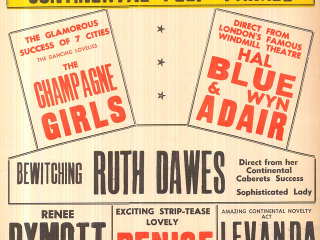 'Don't miss this journey into spice, it's got everything' was the tagline to this show staged at the City Varieties in June 1958. Dancing lovelies The Champagne Girls, the 'glamorous success of seven cities' were among the acts as well as 'bewitching' 'sophisticated lady' Ruth Dawes.
