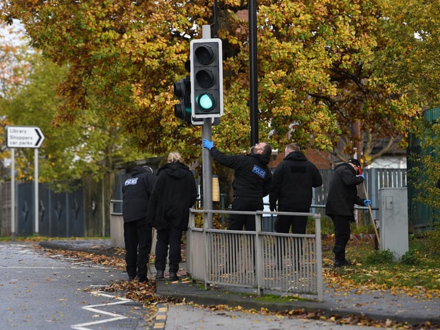 Police cordons are in place while forensic examinations take place. The victim’s family have been informed.