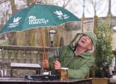 Larry Lamb took on his first-ever weather presenting role for The Sipping Forecast – a weather forecast for pub gardens