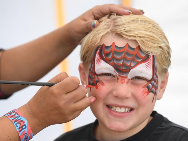 Eight-year-old Luca Edwards gets his face painted at Harrogate Food Festival at Ripley Castle. (Picture Gerard Binks)