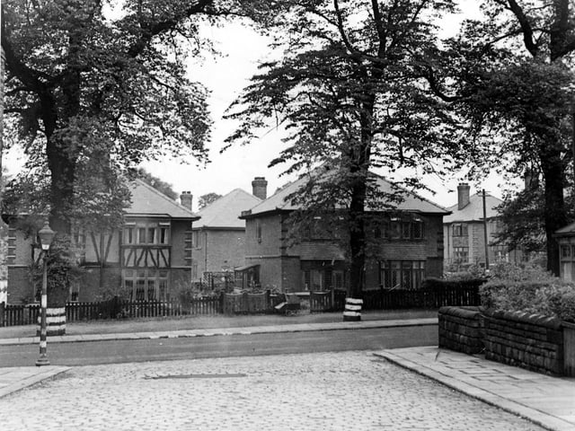 A view looking north-west from junction with Monk Bridge Street. Number 73 Monk Bridge Road is marked with a cross. Pictured in August 1944.