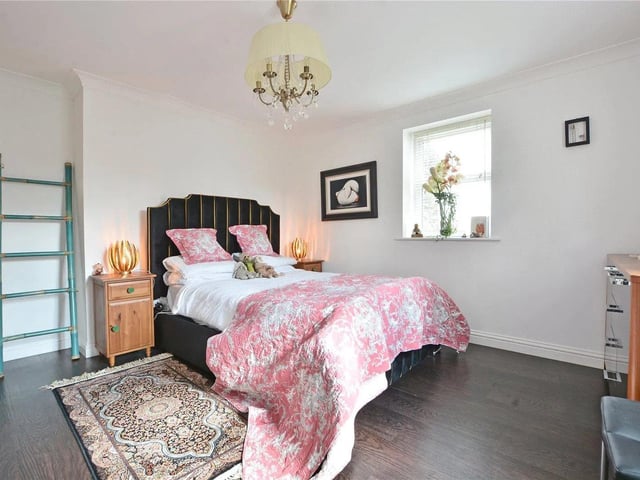 There are three double bedrooms, with master having fitted wardrobes and en-suite shower room.