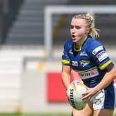 Bella Sykes scored on her Rhinos Super League debut, against her former club Huddersfield. Picture by Olly Hassell/SWpix.com.
